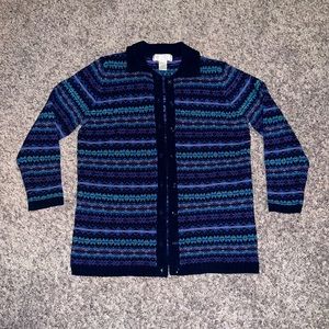 Vintage Petite Sophisticate Multicolored Sweater Cardigan! Womens size medium.